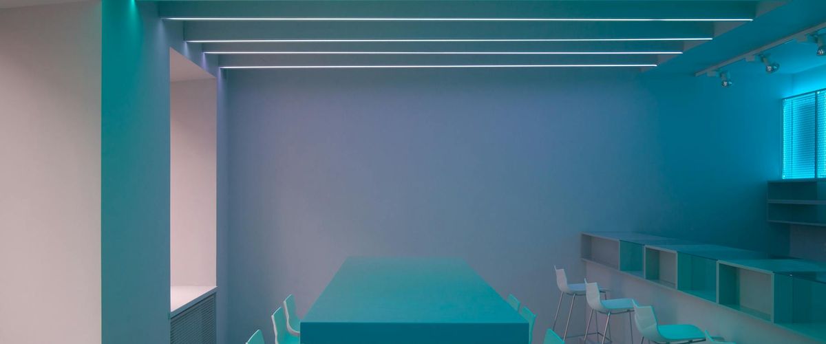 Wide abstract landscape with glowing cyan accents